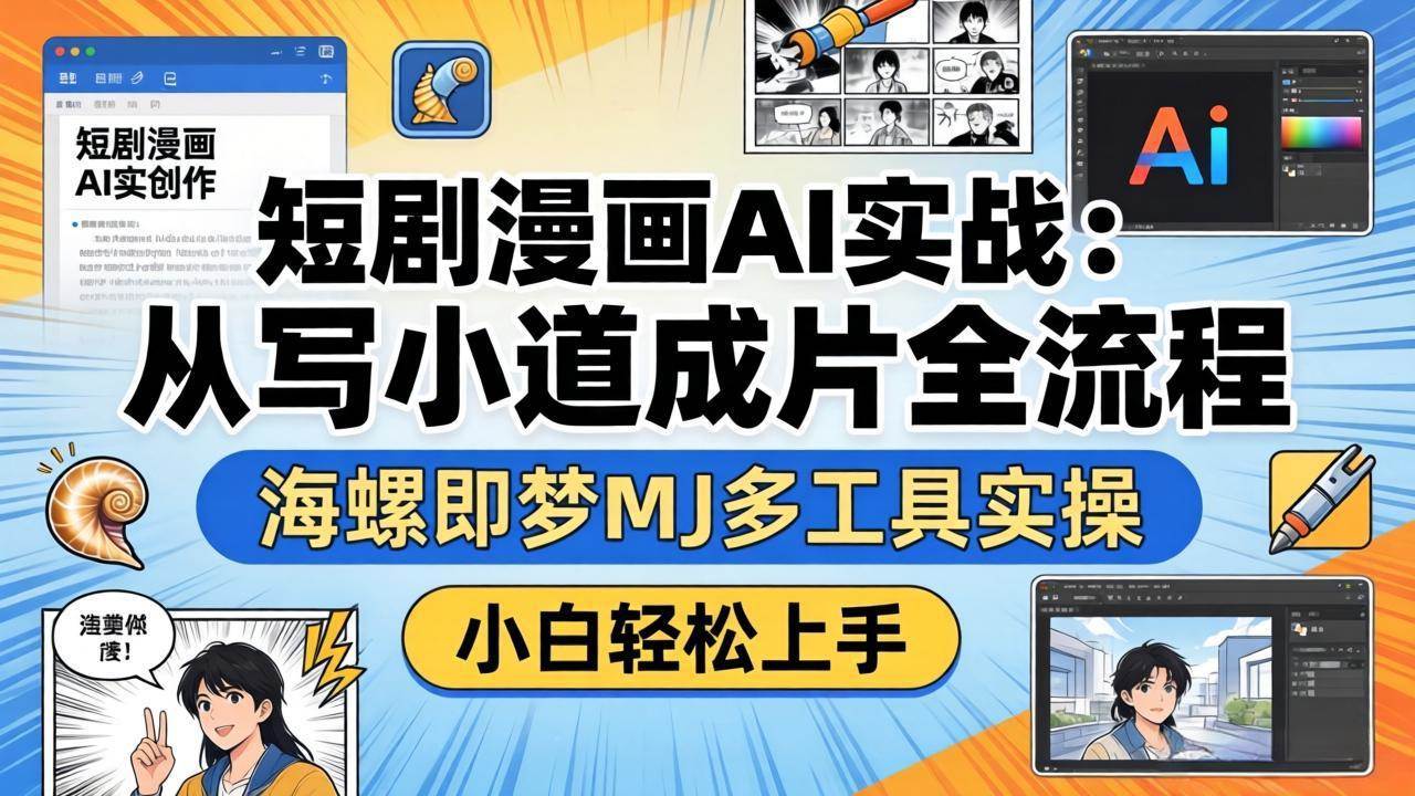（17945期）短剧漫画AI实战：从写小说到成片全流程，海螺即梦MJ多工具实操，小白轻松上手-驿想项目网