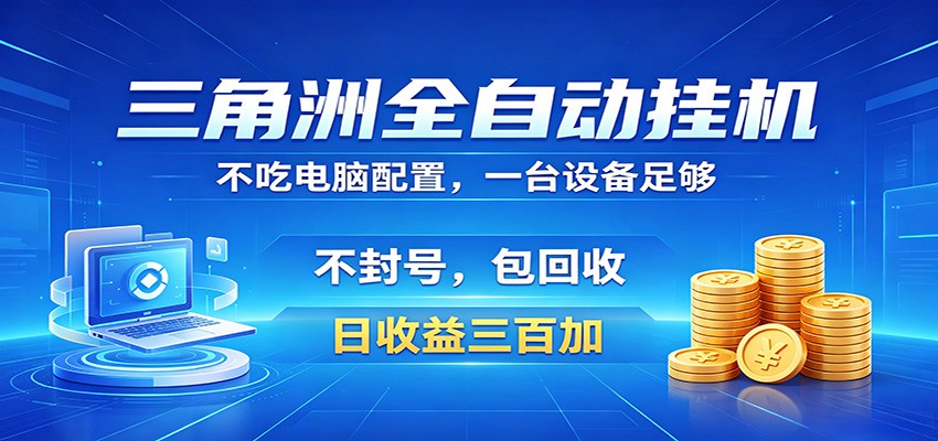 三角洲全自动挂机项目，防封稳账号，日收益300+，收益全程包回收，省心稳赚-驿想项目网
