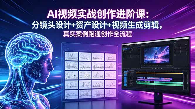 （18596期）AI视频实战创作进阶课：分镜头设计+资产设计+视频生成剪辑，真实案例跑通创作全流程-驿想项目网