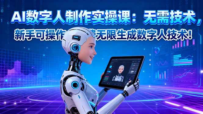(16376期)AI数字人制作实操课:无需技术,新手可操作,免费无限生成数字人技术!-驿想项目网