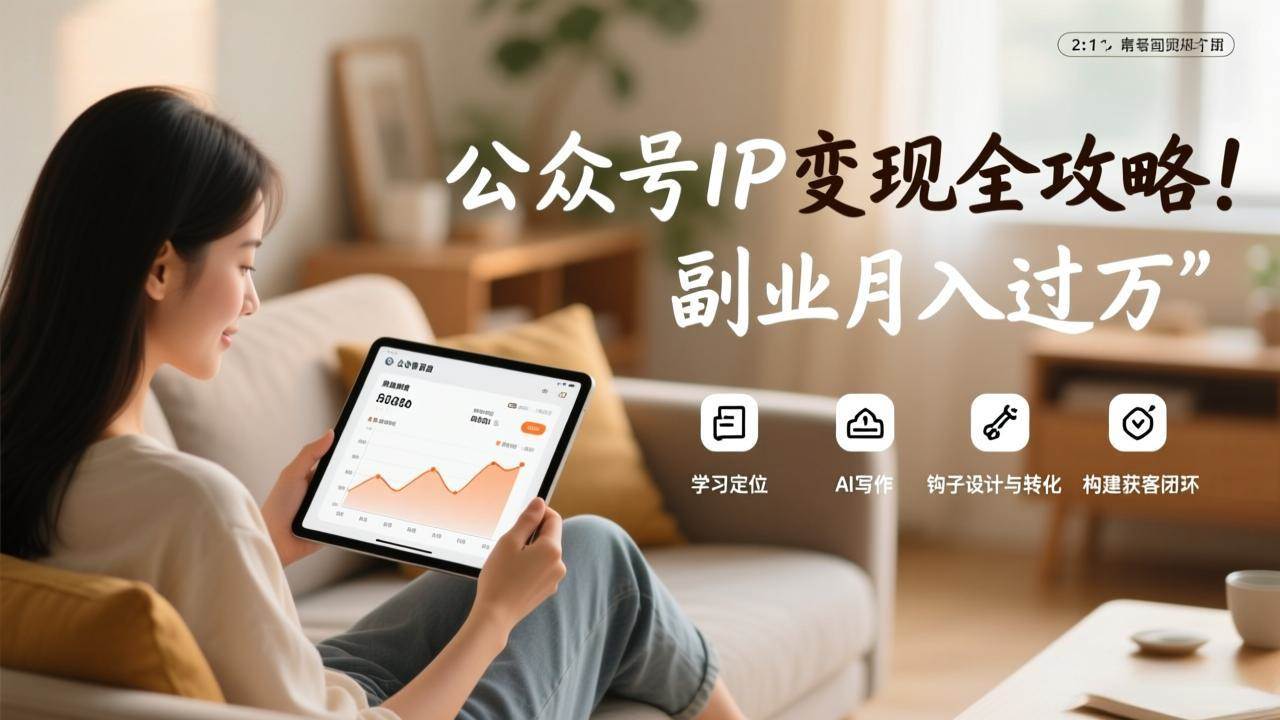 （17275期）公众号IP变现全攻略，学习定位、AI写作、钩子设计与转化，构建获客闭环，副业月入过万-驿想项目网