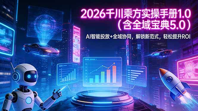 （17625期）2026 千川乘方实操手册 1.0（含全域宝典 5.0）AI 智能投放+全域协同，解锁新范式，轻松提升ROI-驿想项目网