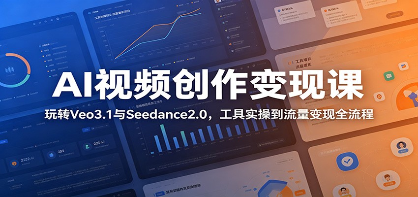 AI视频创作变现课:玩转Veo3.1与Seedance2.0,工具实操到流量变现全流程-驿想项目网