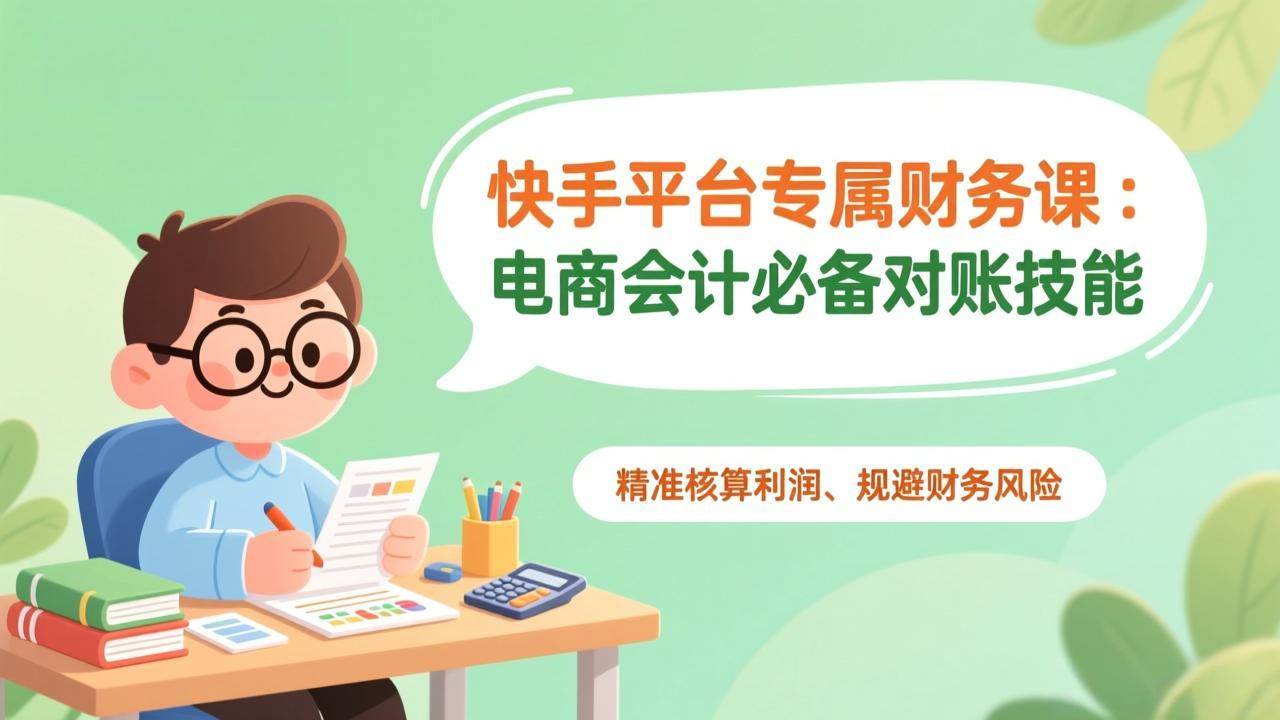 （17167期）快手平台专属财务课：电商会计必备对账技能，精准核算利润、规避财务风险-驿想项目网