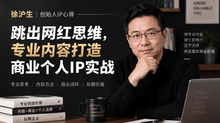 徐沪生创始人IP心得｜跳出网红思维，专业内容打造商业个人IP实战【文档】-驿想项目网