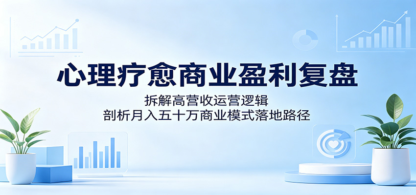 心理疗愈商业盈利复盘：拆解高营收运营逻辑，剖析月入五十万商业模式落地路径-驿想项目网