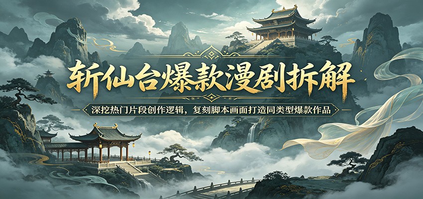 斩仙台爆款漫剧拆解：深挖热门片段创作逻辑，复刻脚本画面打造同类型爆款作品-驿想项目网
