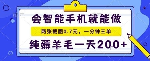手机项目，二十秒一单，纯薅羊毛一天2张+做就有【揭秘】-驿想项目网