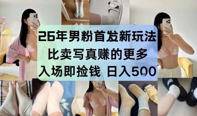 26年男粉首发最新3.0玩法，独此一家，比卖写真賺的更多，入场即捡钱，日入5张【揭秘】-驿想项目网