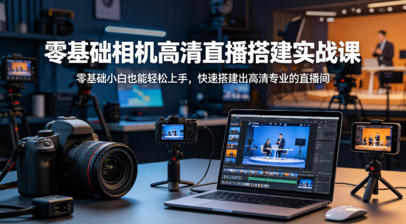 零基础相机高清直播间搭建实战课,小白也能轻松上手,快速搭建出高清专业的直播间-驿想项目网