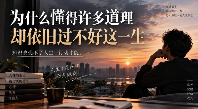 某社群精选文:为什么懂得许多道理却依旧过不好这一生?-驿想项目网