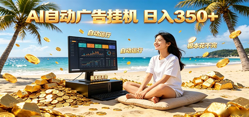 AI自动广告挂机 日入350+ 真正做到躺赚式变现,根本花不完!-驿想项目网
