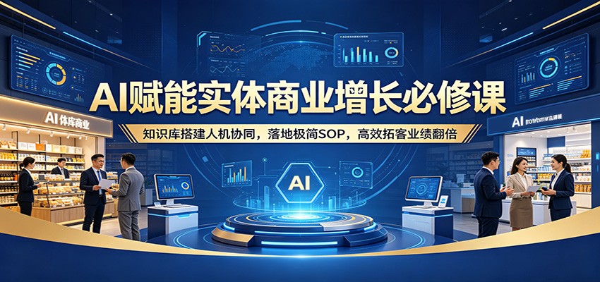 AI赋能实体商业增长必修课：知识库搭建人机协同，落地极简SOP，高效拓客业绩翻倍-驿想项目网