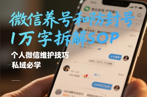 微信养号和防封号1万字拆解SOP，个人微信维护技巧，私域必学【文档】-驿想项目网