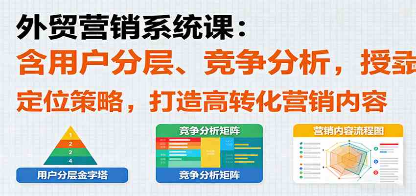 外贸营销系统课：含用户分层、竞争分析，授卖品、定位策略，打造高转化营销内容-驿想项目网