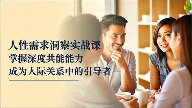 (16683期)人性需求洞察实战课,掌握深度共感能力,成为人际关系中的引导者-驿想项目网