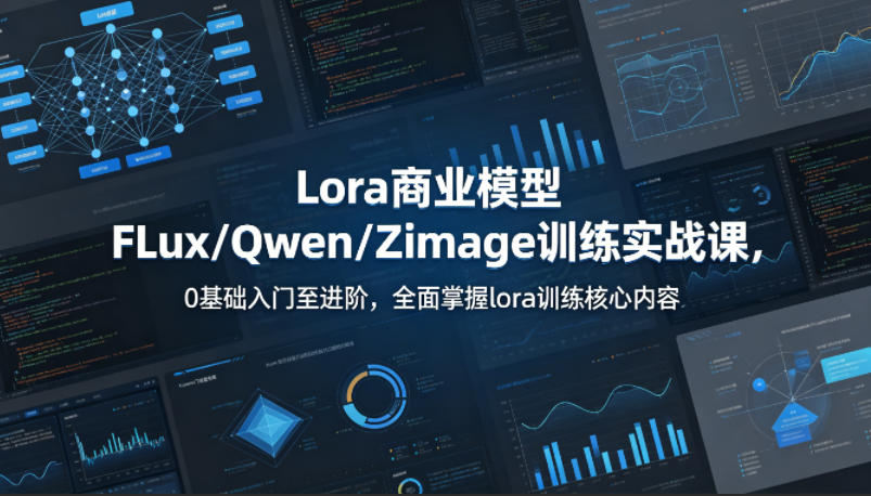 系统性学习Lora商业模型FLux／Qwen／Zimage训练实战课，0基础入门至进阶，全面掌握lora训练核心内容-驿想项目网