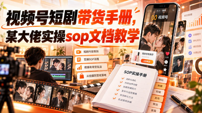 视频号短剧带货手册，某大佬实操sop文档教学-驿想项目网