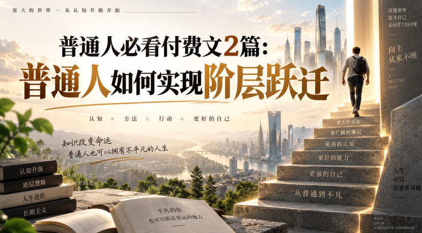 普通人必看付费文2篇:普通人如何实现阶层跃迁-驿想项目网