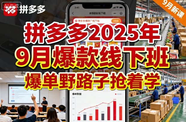 拼多多2025年9月爆款线下班，爆单野路子抢着学-驿想项目网