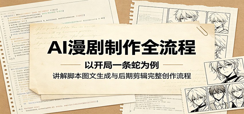 AI漫剧制作全流程：以开局一条蛇为例，讲解脚本图文生成与后期剪辑完整创作流程-驿想项目网