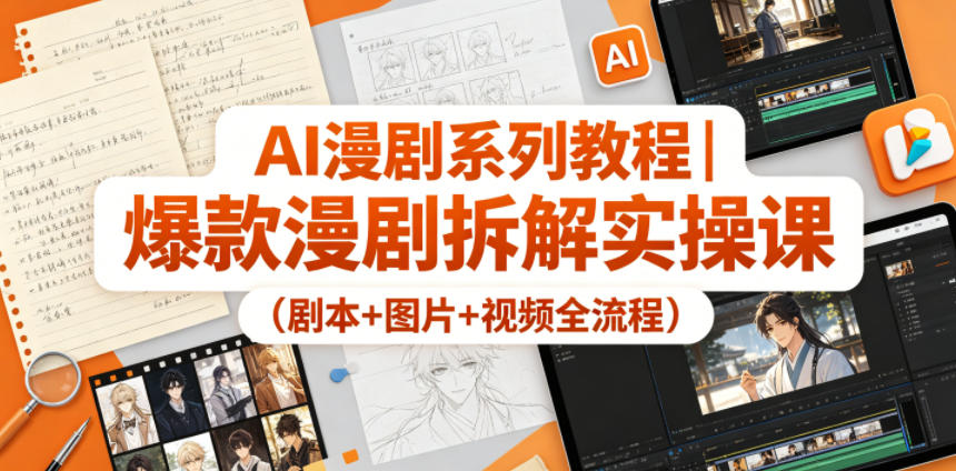 AI漫剧系列教程｜爆款漫剧拆解实操课（剧本+图片+视频全流程）-驿想项目网