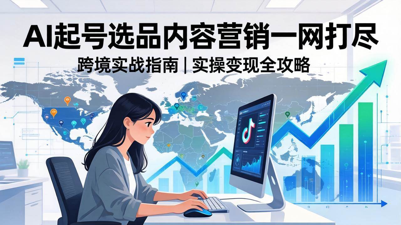 （17824期）2026 TikTok 跨境AI实操：从零基础到变现全流程，AI起号选品内容营销一网打尽-驿想项目网