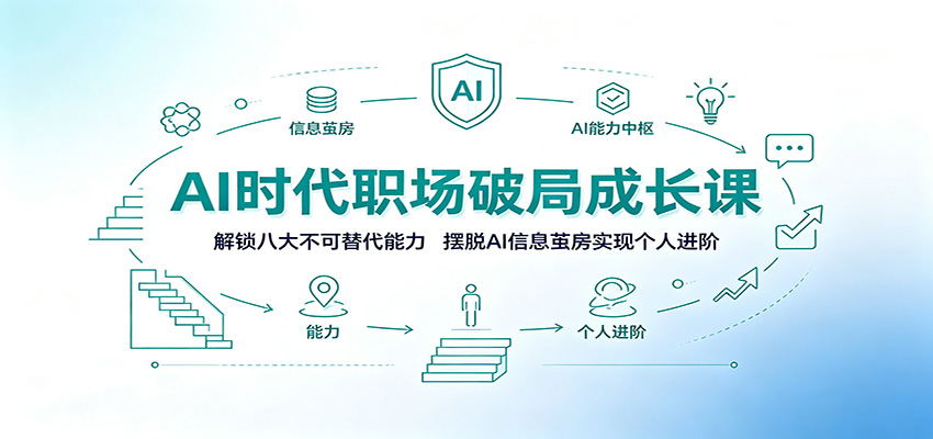 AI时代职场破局成长课：解锁八大不可替代能力，摆脱AI信息茧房实现个人进阶-驿想项目网