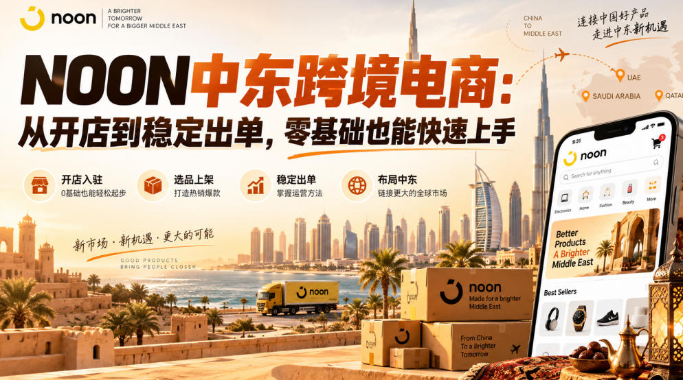 NOON中东跨境电商:从开店到稳定出单,零基础也能快速上手(更新2026)-驿想项目网