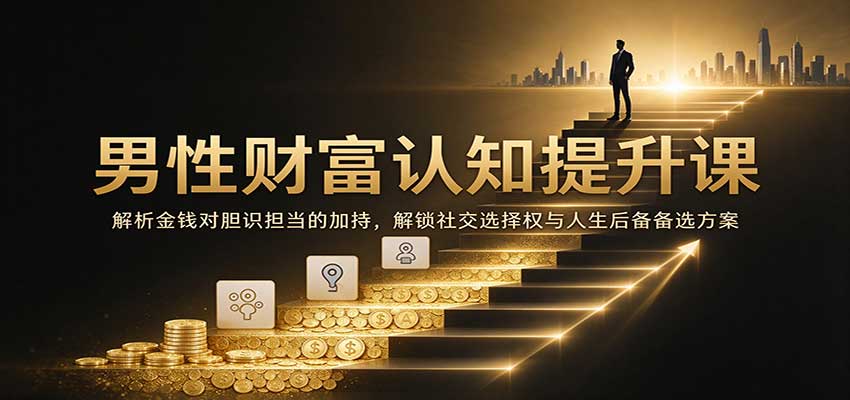 男性财富认知提升课：解析金钱对胆识担当的加持，解锁社交选择权与人生后备备选方案-驿想项目网