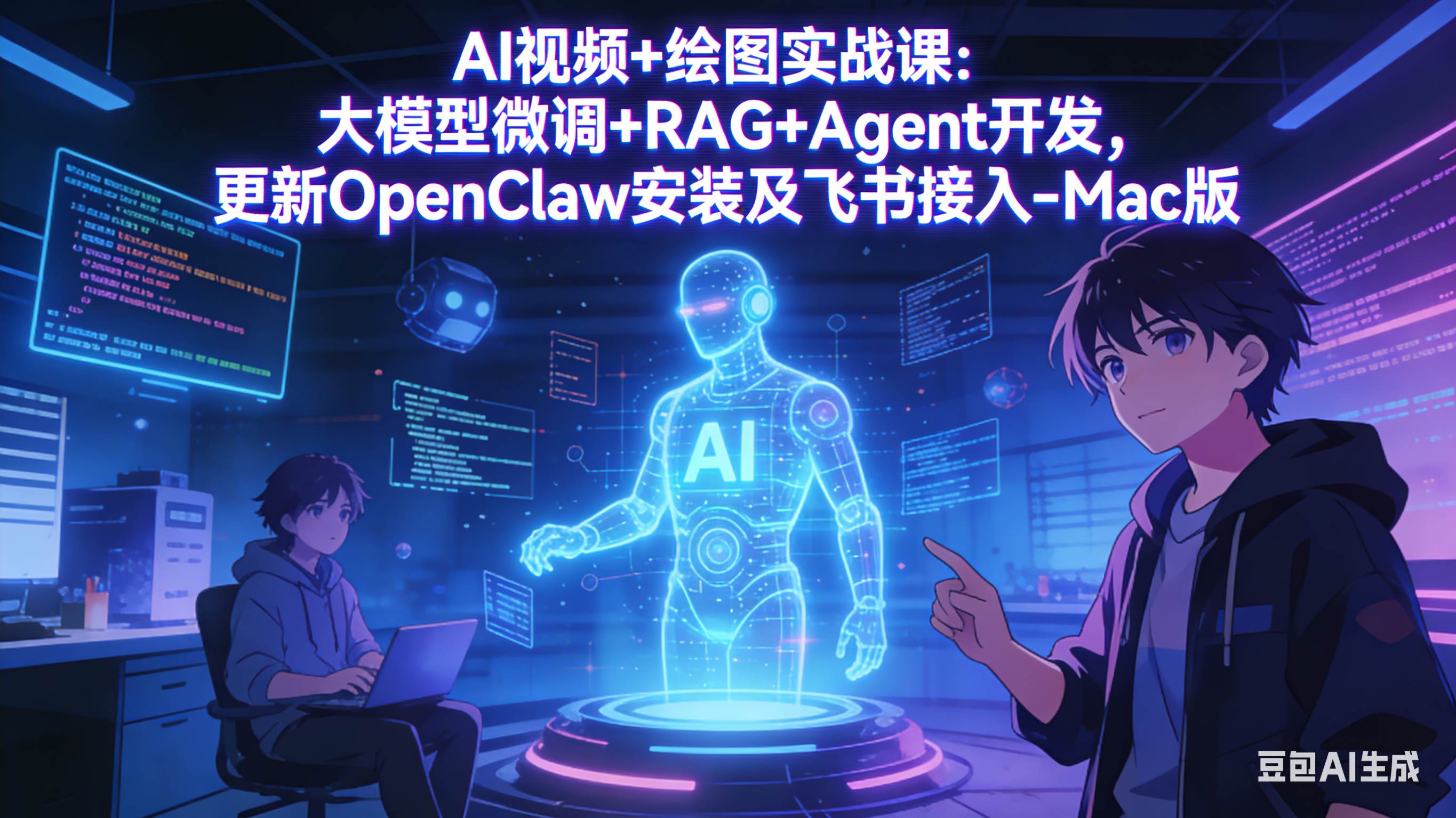 （17594期）AI视频+绘图实战课：大模型微调+RAG+Agent开发，更新OpenClaw安装及飞书接入-Mac版-驿想项目网