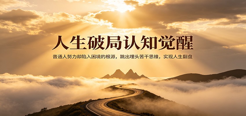 人生破局认知觉醒，普通人努力却陷入困境的根源，跳出埋头苦干思维，实现人生翻盘-驿想项目网