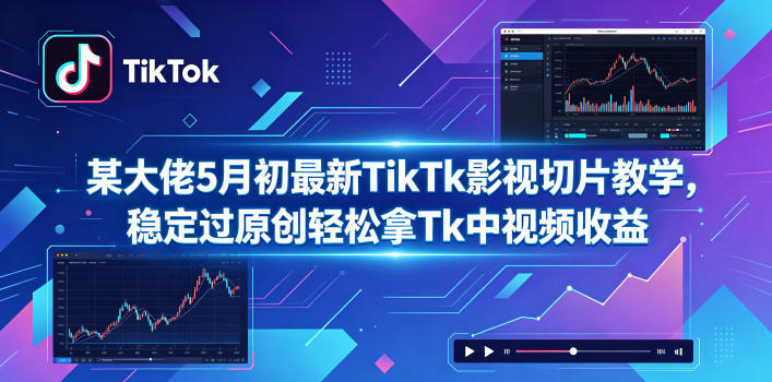某大佬5月初最新TikTk影视切片教学，稳定过原创轻松拿Tk中视频收益-驿想项目网