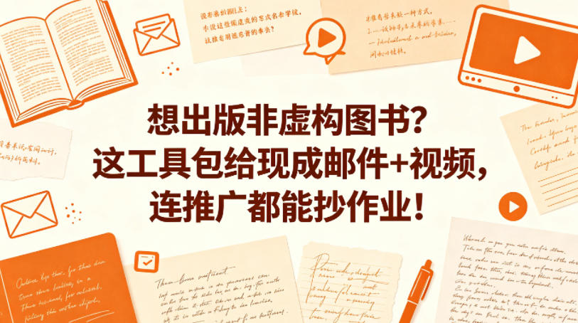 想出版非虚构图书？这工具包给现成邮件+视频，连推广都能抄作业！【原创双语字幕】-驿想项目网