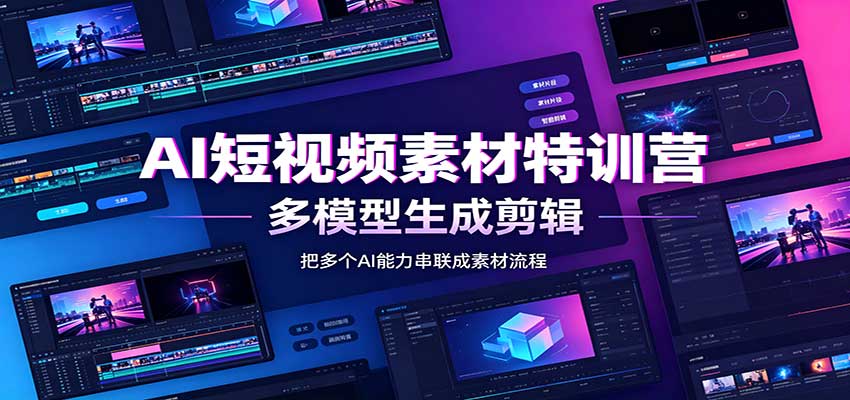 AI短视频素材特训营：Codex本地部署实操，多模型生成剪辑，爆量素材挖掘教学-驿想项目网