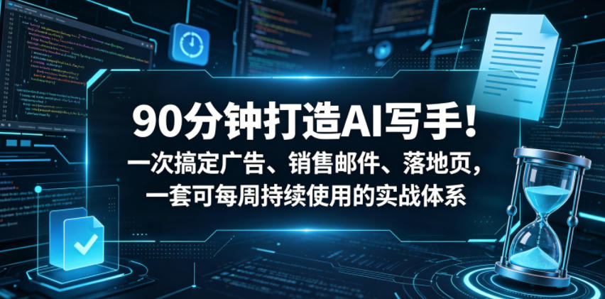 90分钟打造AI写手！一次搞定广告、销售邮件、落地页，一套可每周持续使用的实战体系【原创双语字幕】-驿想项目网