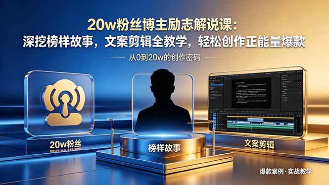 （18648期）20w粉丝博主励志解说课：深挖榜样故事，文案剪辑全教学，轻松创作正能量爆款-驿想项目网