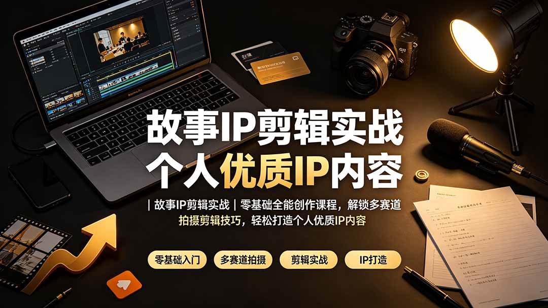 （19550期）故事IP剪辑实战｜零基础全能创作课程，解锁多赛道拍摄剪辑技巧，轻松打造个人优质IP内容-驿想项目网