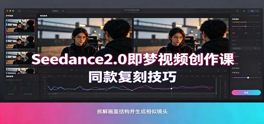Seedance2.0即梦视频创作课：剧本式视频制作，同款复刻技巧，多行业案例落地教学-驿想项目网