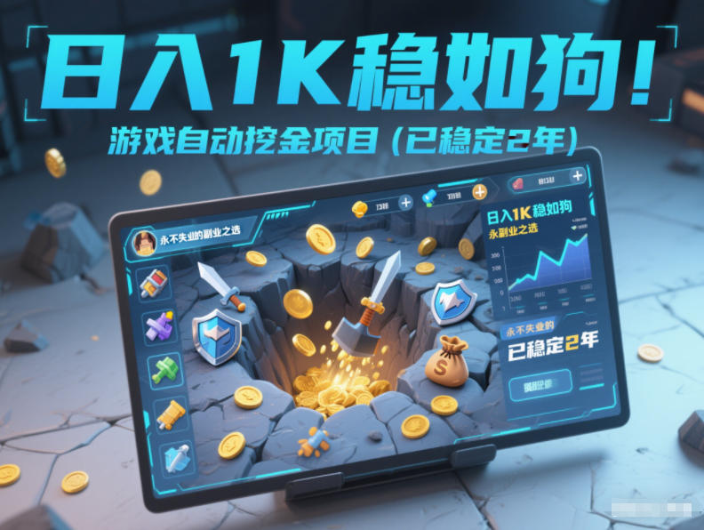 日入1K稳如狗！游戏自动挖金项目（已稳定2年），永不失业的副业之选【揭秘】-驿想项目网