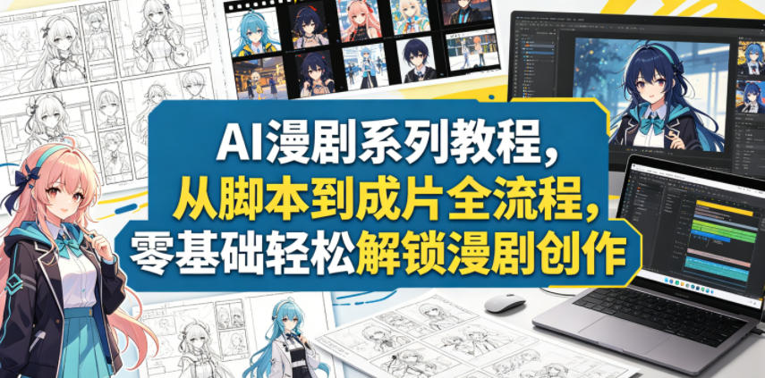 AI漫剧系列教程，从脚本到成片全流程，零基础轻松解锁漫剧创作-驿想项目网