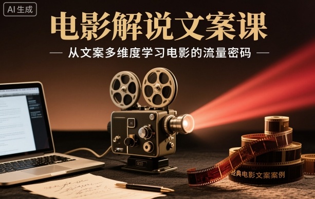 电影解说文案课,从文案多维度学习电影的流量密码-驿想项目网