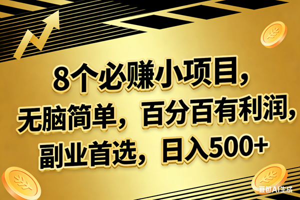 （17793期）10个必赚的小项目，百分百有利润，无脑简单，副业首选，日入300+-驿想项目网