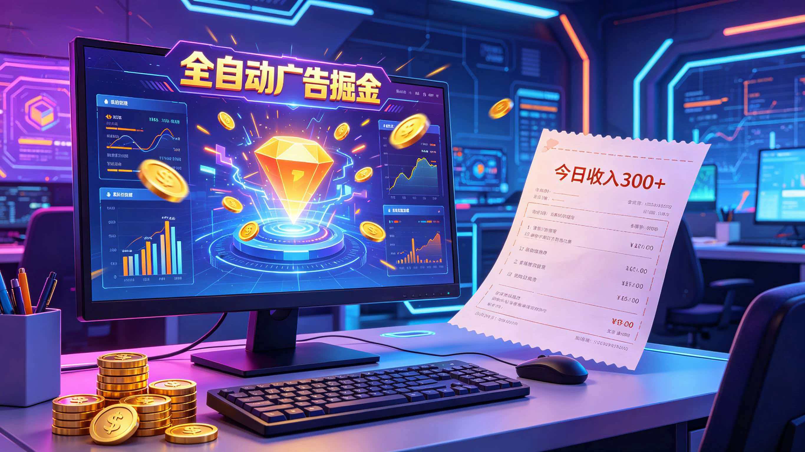 全自动广告掘金,日入300+。全程Ai自动化运行,解放双手,时间自由。收益稳定-驿想项目网