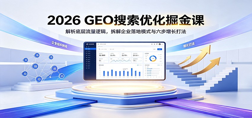 2026 GEO搜索优化掘金课:解析底层流量逻辑,拆解企业落地模式与六步增长打法 2026 GEO搜索优化掘金课:解析底层流量逻辑,拆解企业落地模式与六步增长打法