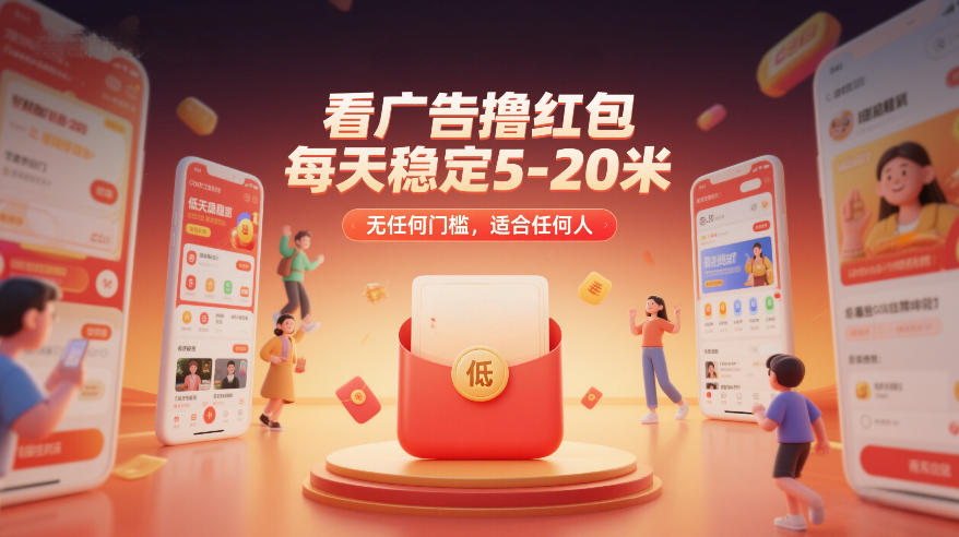 看广告撸红包，每天稳定5-20米，无任何门槛，适合任何人-驿想项目网