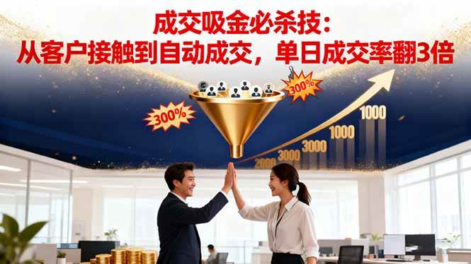 （16432期）吸金成交营销必杀技：从客户接触到自动成交，单日成交率翻3倍-驿想项目网