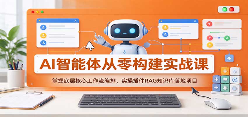 AI智能体从零构建实战课：掌握底层核心工作流编排，实操插件RAG知识库落地项目-驿想项目网