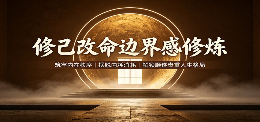 修己改命边界感修炼：筑牢内在秩序，摆脱内耗消耗，解锁顺遂贵重人生格局-驿想项目网