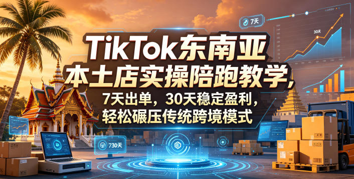 TikTok东南亚本土店实操陪跑教学，7天出单，30天稳定盈利，轻松碾压传统跨境模式（更新0516）-驿想项目网
